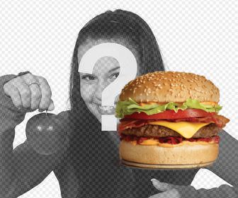 pegatina enorme realista hamburguesa pegar fotos gratis