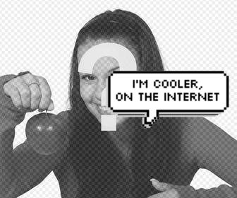 sticker decorativo un globo dialogo frase im cooler on the internet