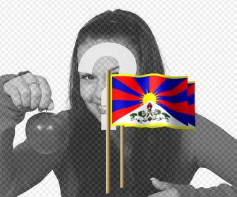 bandera tibet asta puedes pegar fotos sticker