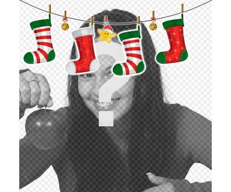 marco fotos decoracion navidad estilo chimenea calcetines navidad
