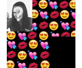 marco collage emojis amor fotos