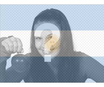 fotomontaje bandera argentina foto