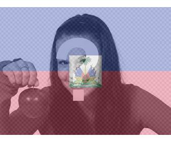 fotomontaje online bandera haiti foto