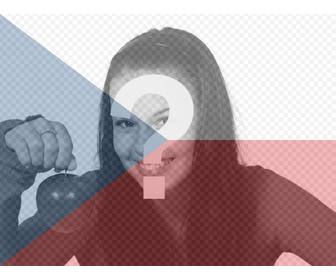 fotomontaje pintar cara o foto transparencia bandera the czech republic