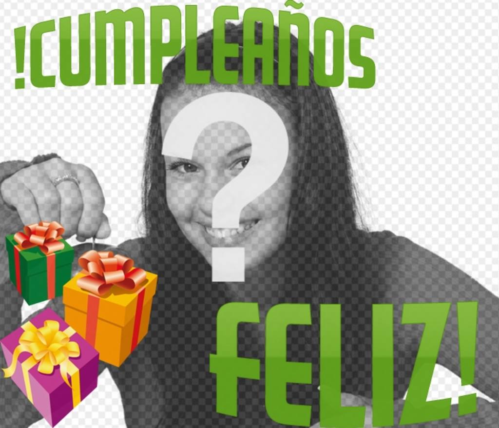 Haz una tarjeta de felicitación de cumpleaños con tu fotografía gracias a este fotomontaje...