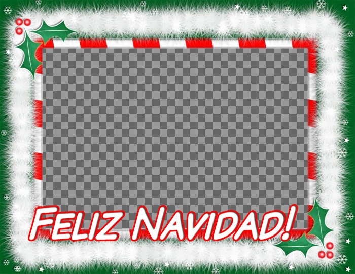 Postal de Navidad para poner 4 fotos con el texto: FELIZ..