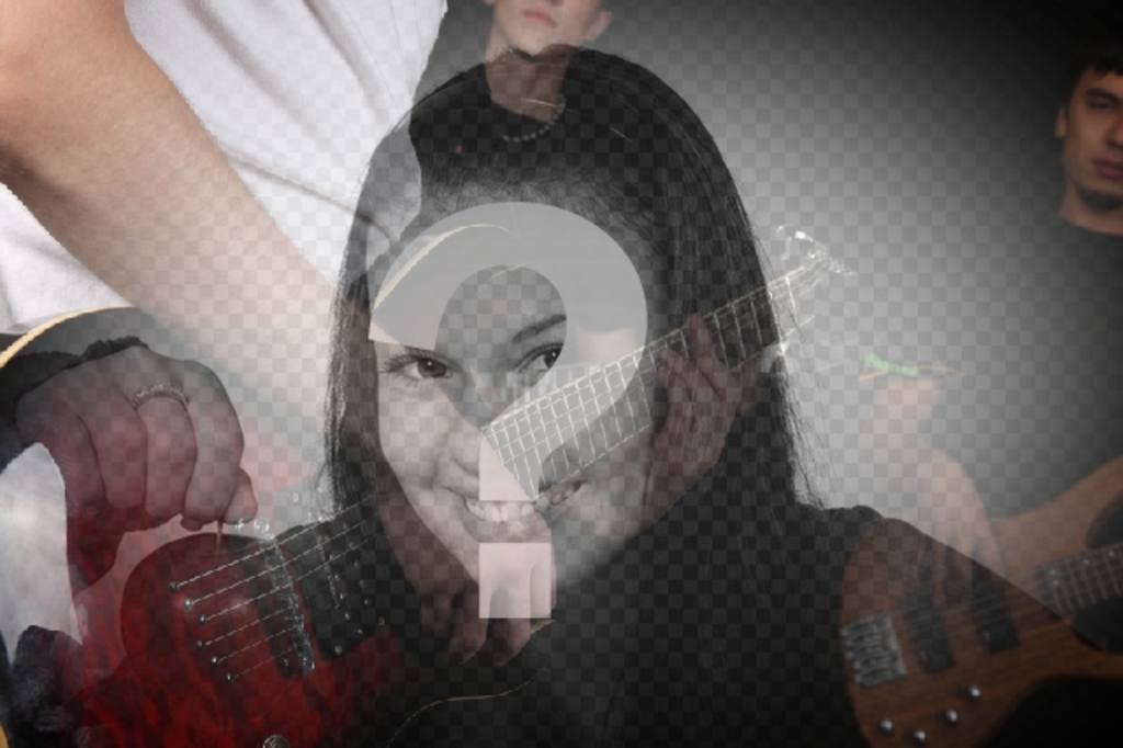 Filtro de fotografía con un grupo de música con guitarras para crear un fotomontaje con tu foto..
