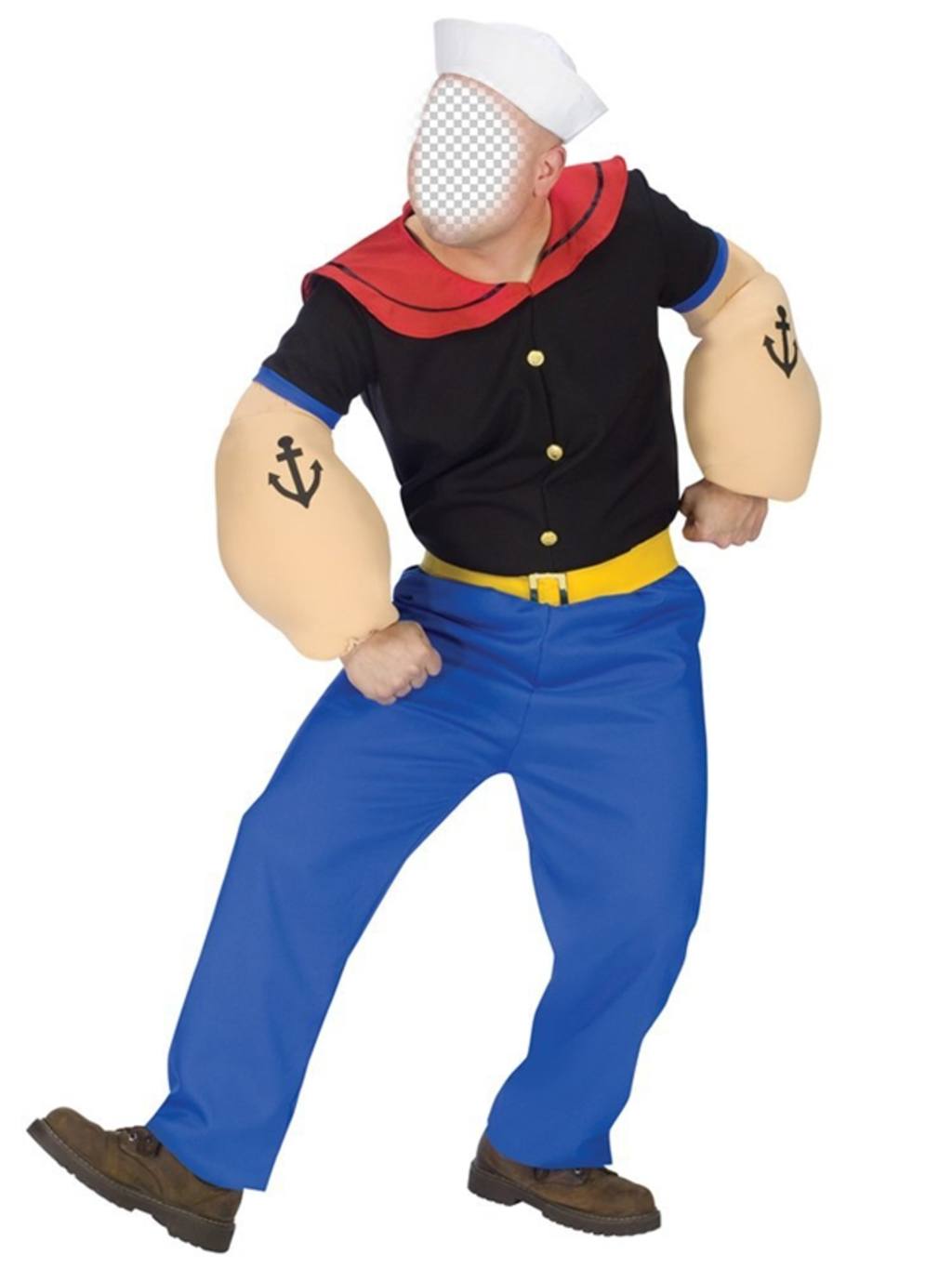 Fotomontaje del disfraz de Popeye de hombre para añadir tu cara online ..