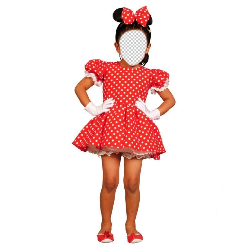 Fotomontaje de disfraz de Minnie Mouse para insertar una cara ..