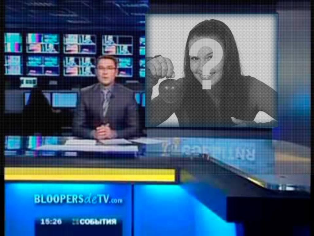 Fotomontaje para que aparezcas en la pantalla de un programa de televisión con un presentador de..