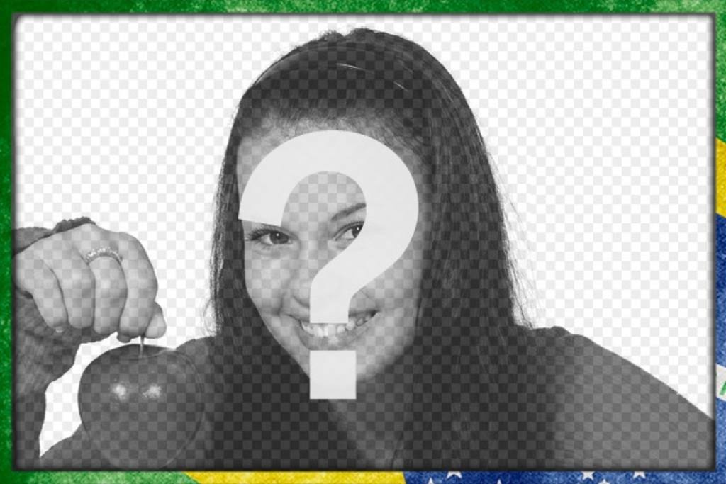 Marco de fotos con la bandera de brasil estilo grunge para personalizar tus fotografías y añadirles un texto..