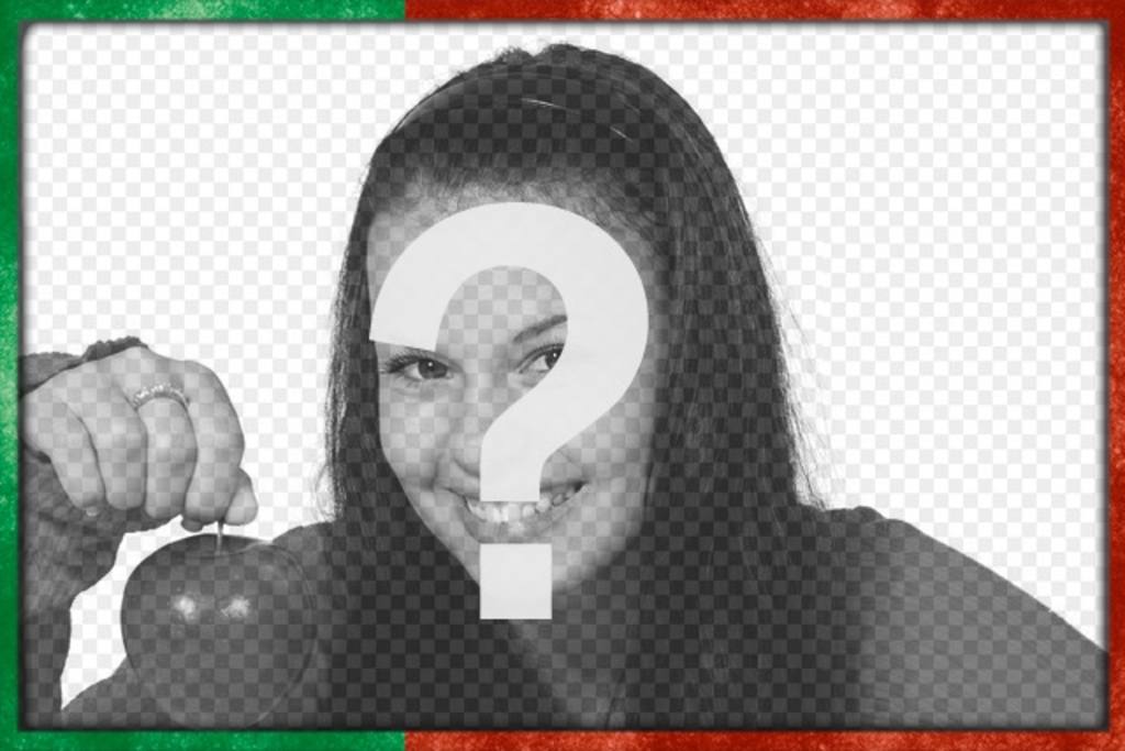 Marco para fotos digitales con la bandera de portugal verde y roja con un estilo desgastado para decorar tus fotos online..