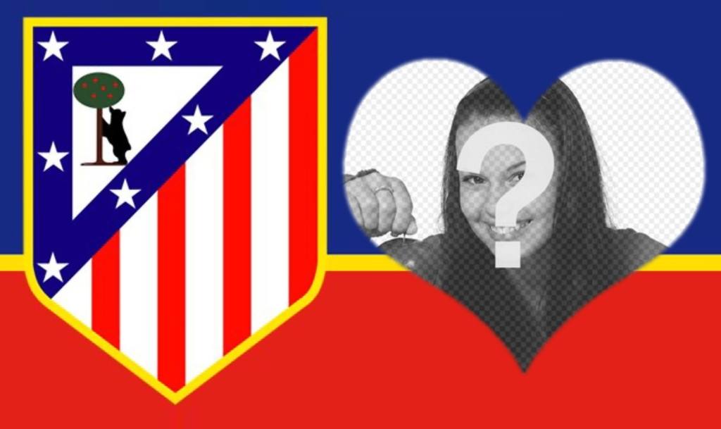 Pon tu foto en forma de corazón junto con el escudo del Atletico de..