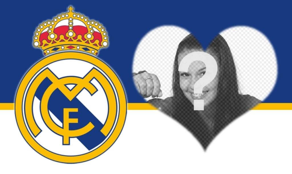 Montaje para fotos para poner tu foto junto al escudo del Real Madrid con forma de..