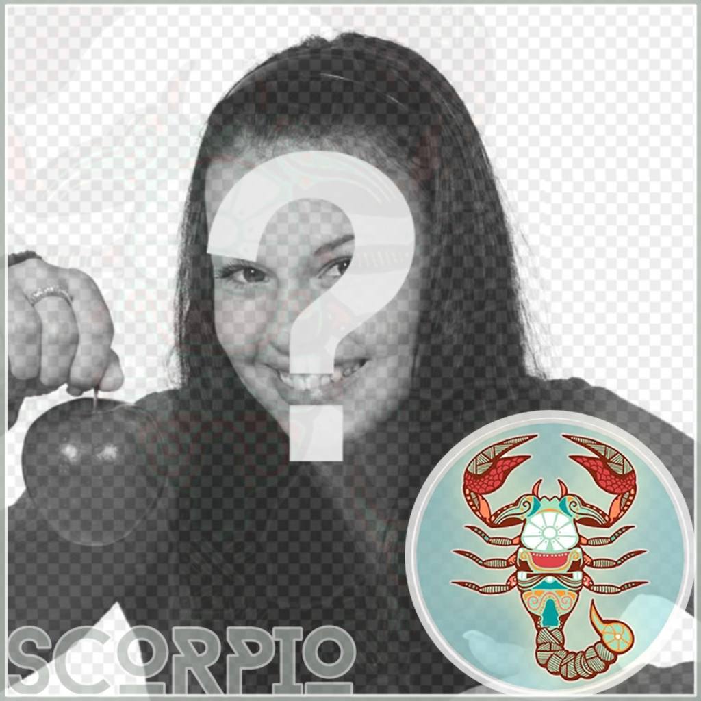 Fondo para tu foto de perfil con un marco fotográfico del Zodiaco ESCORPIO. ..