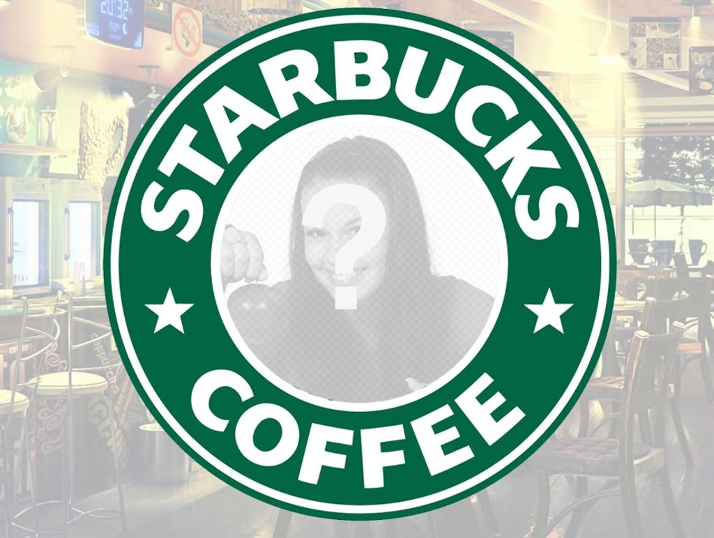Marco del famoso logo de Starbucks Coffee, con un espacio circular para poner tus fotos. ..