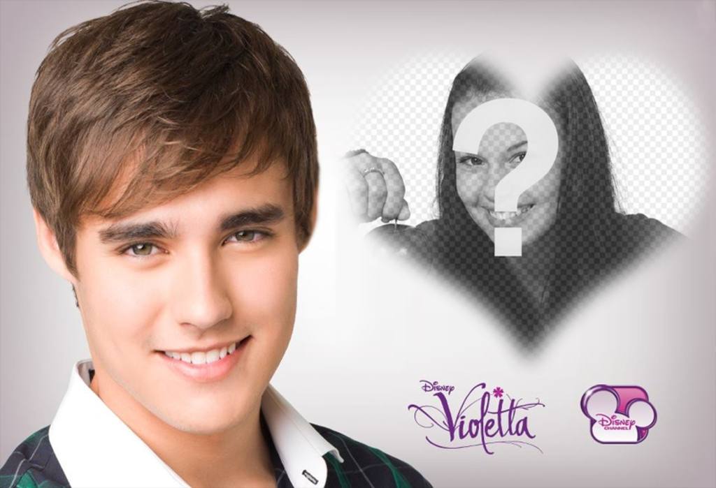 Fotomontaje con un corazón junto a Jorge Blanco, León de Violetta. ..