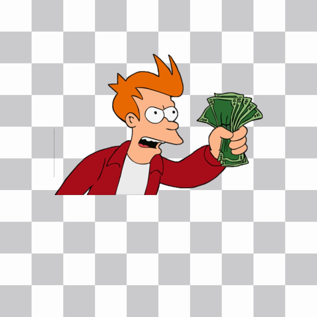 Meme de -Shut up and take my money!- con Fry de Futurama para poner en tus fotos. ..