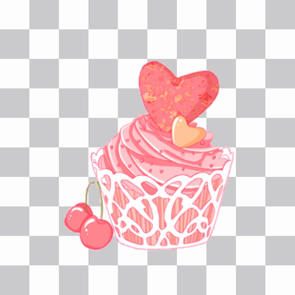 Sticker de un cupcake rosa ..