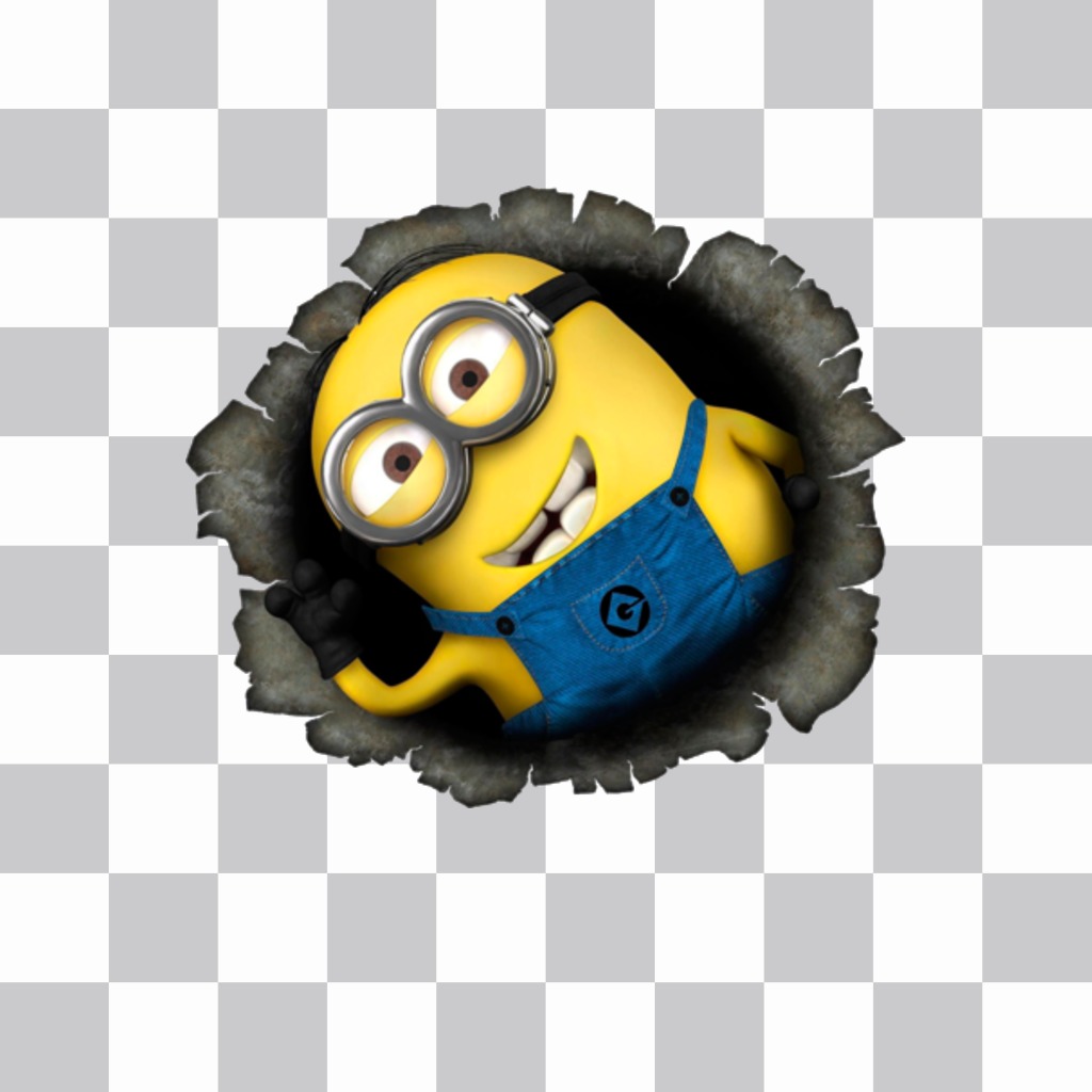 Pegatina de un minion para pegar en tu foto ..