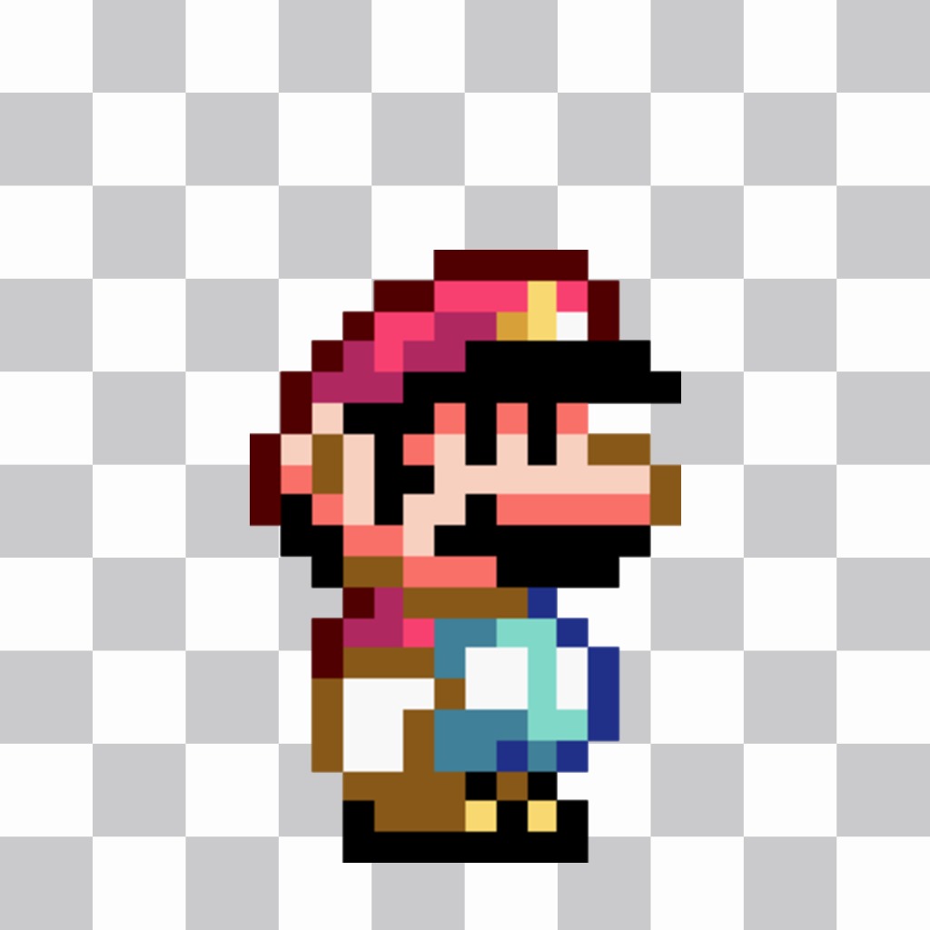 Pegatina del videojuego Mario Bros pixelada ..