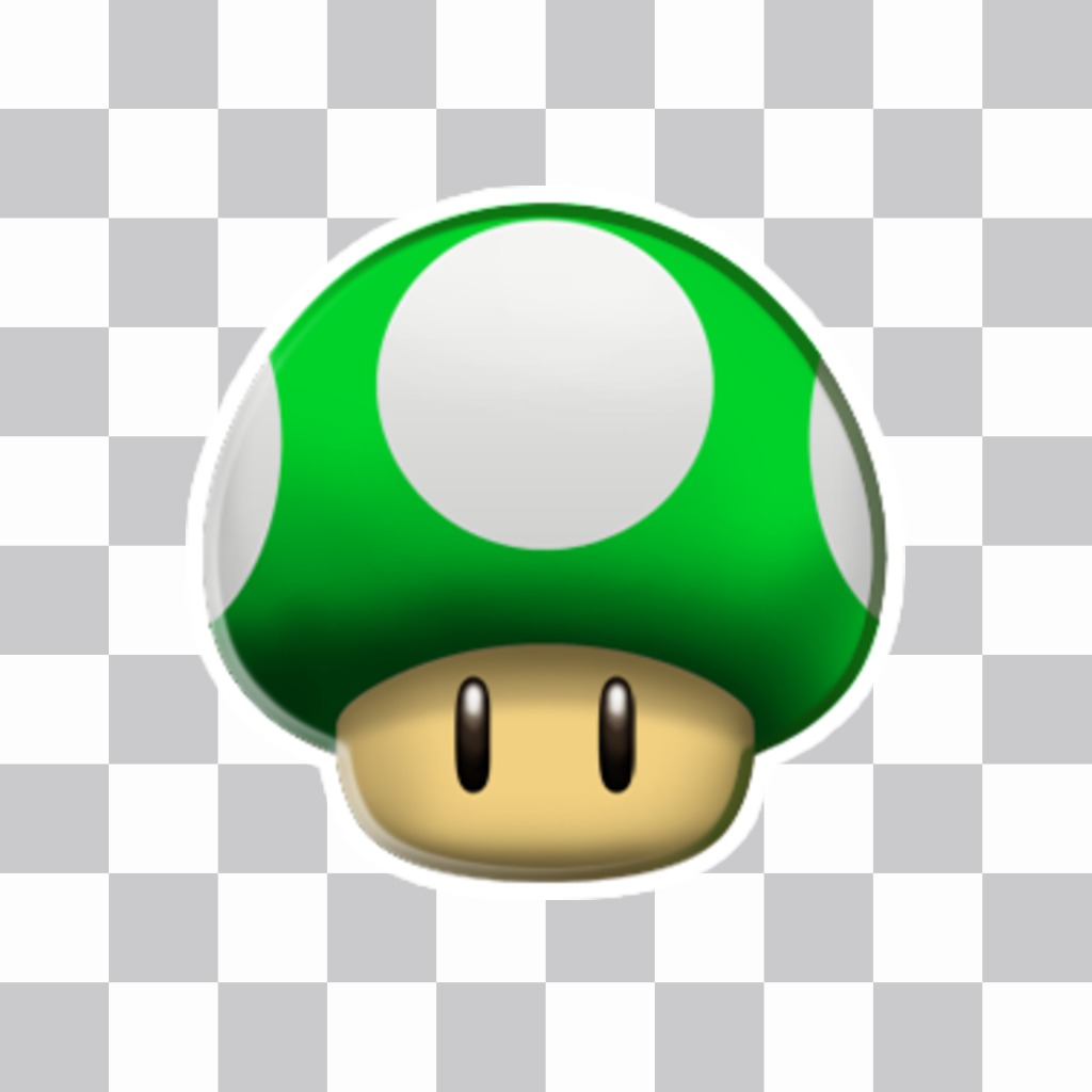 Pegatina de una seta verde de Mario ..