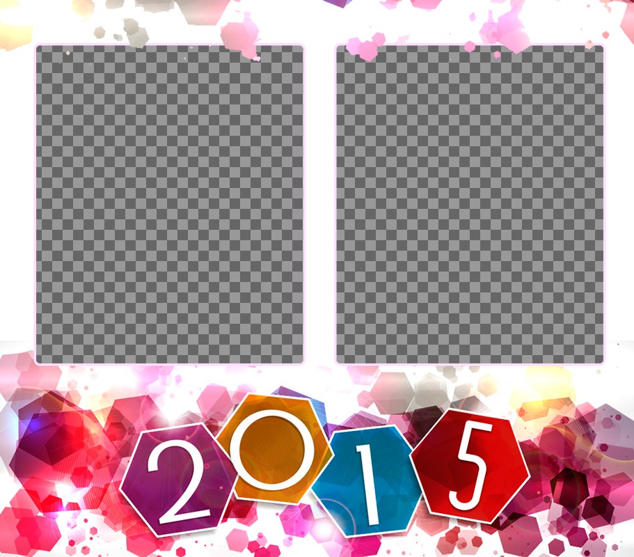 Collage para dos fotos con el año 2015. ..