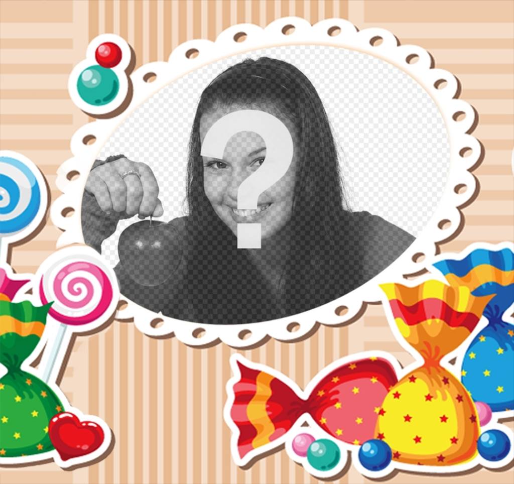 Marco para fotos infantil con caramelos ..