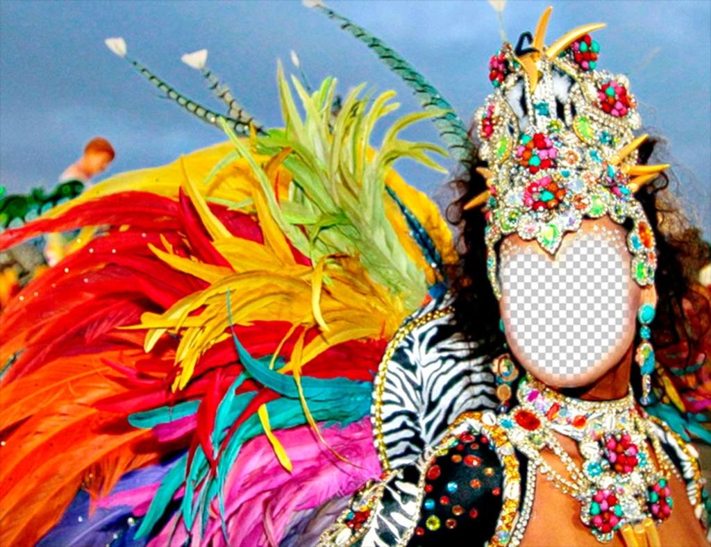 Fotomontaje de una garota de carnaval para poner tu foto ..