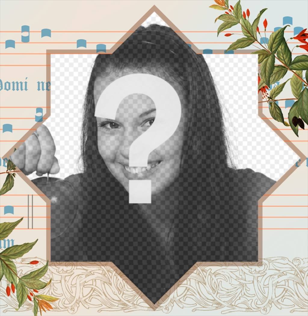 Montaje de fotos con una estrella de ocho puntas. ..