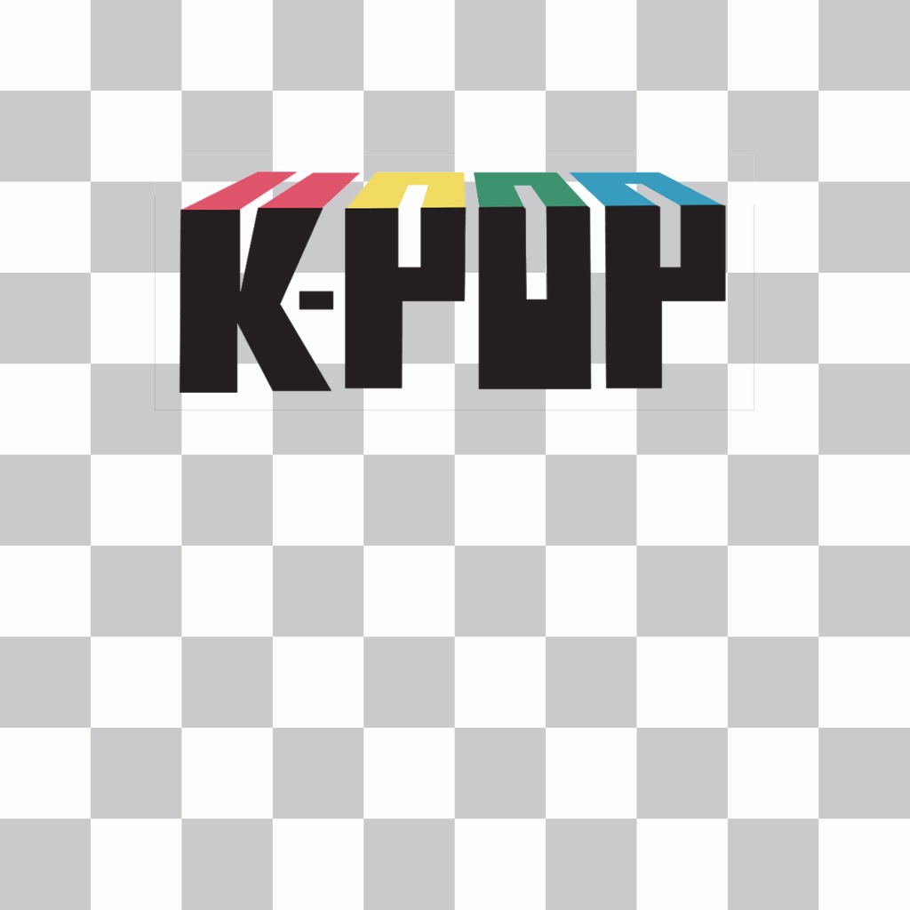 Pegatina con el logo de K-Pop para tus imágenes ..