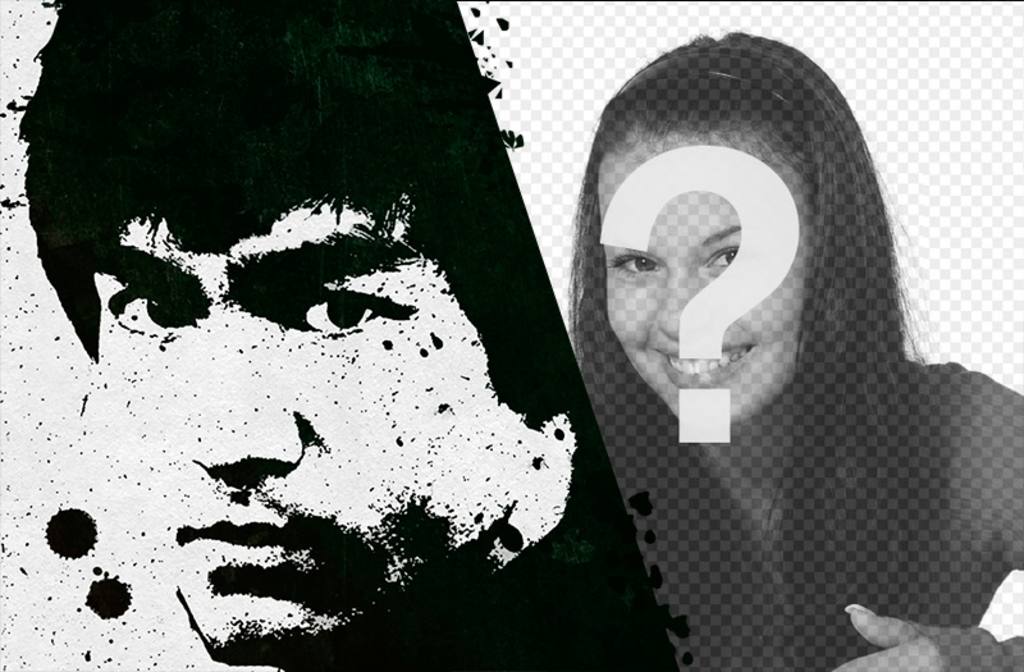 Pon tu foto junto a una pintada de Bruce Lee. ..