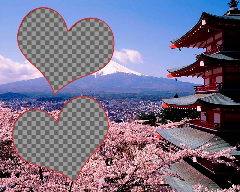 Postal del Lago Ashi con vistas al Fujiyama ..