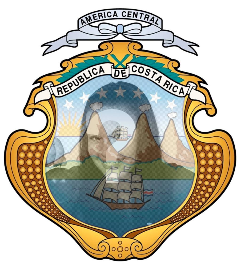 Fotomontaje con el escudo de Costa Rica ..