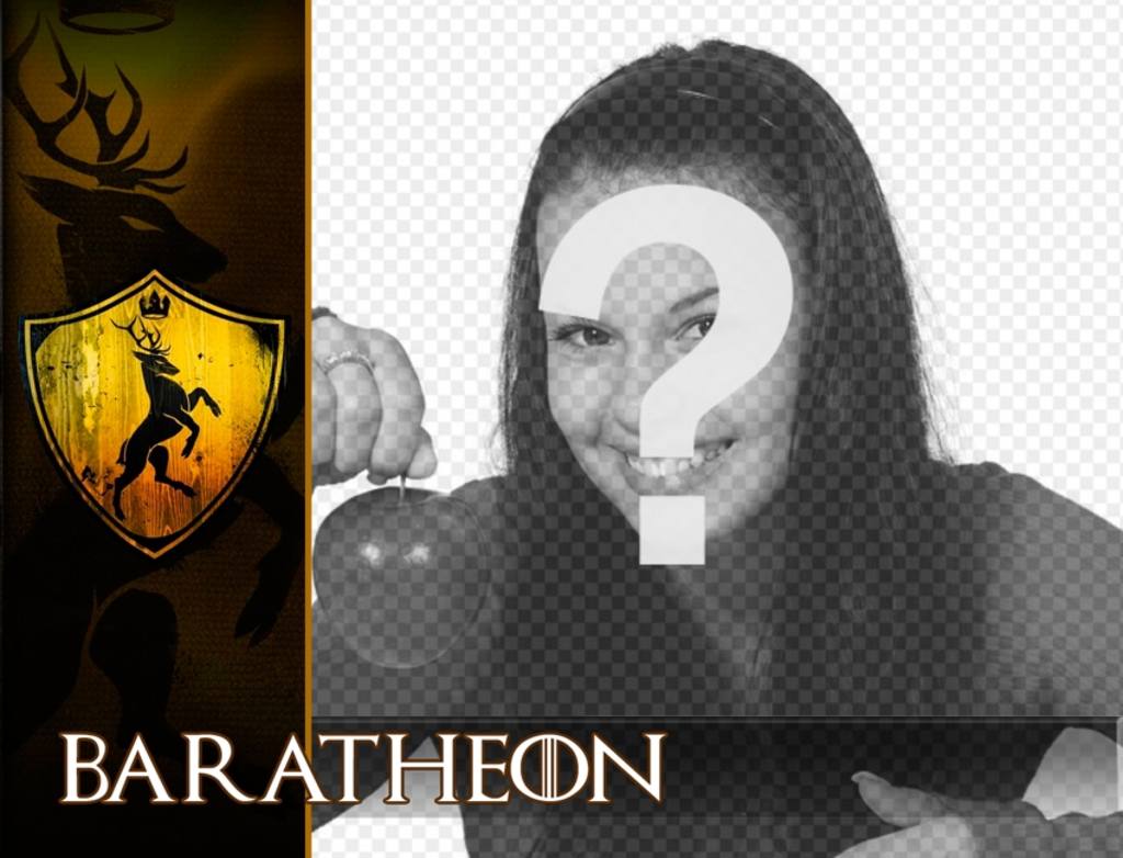 Fotomontaje con el escudo de la casa Baratheon ..