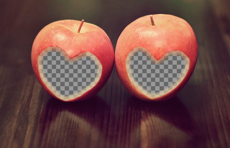 Fotomontaje de amor para dos dentro de manzanas ..