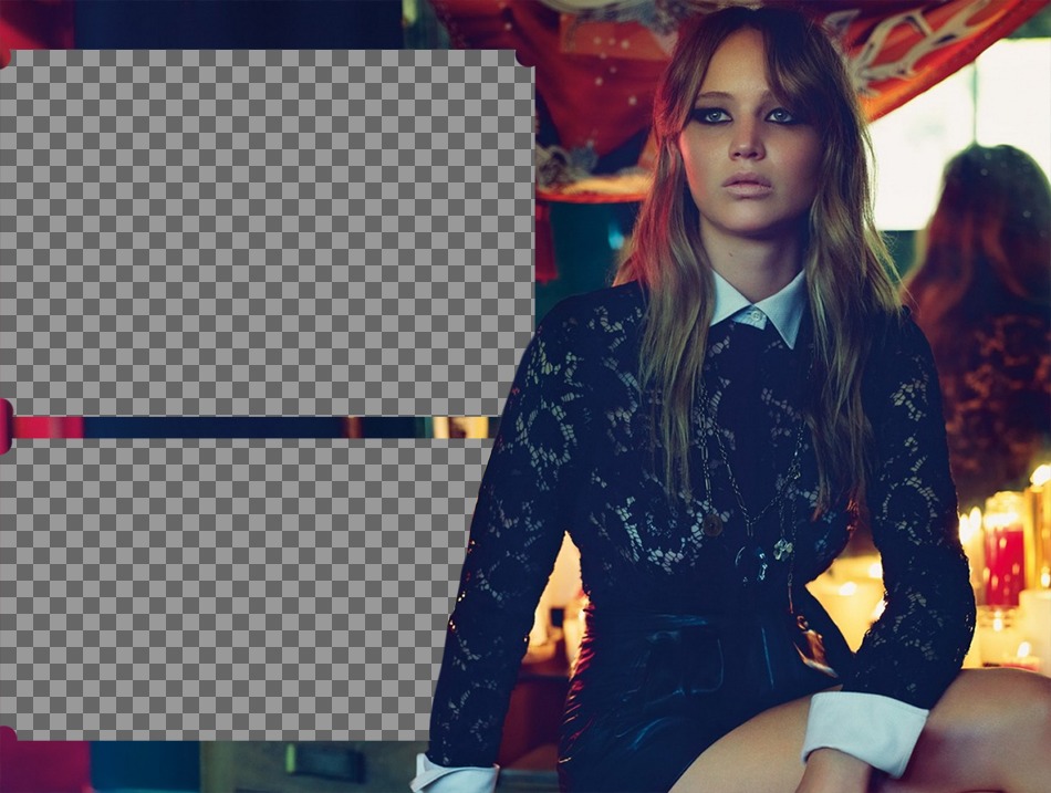 Fotomontaje para dos fotos junto a la actriz Jennifer Lawrence ..