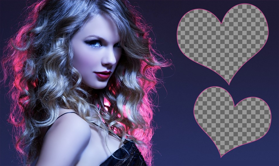 Collage para dos fotos con una imagen de Taylor Swift ..