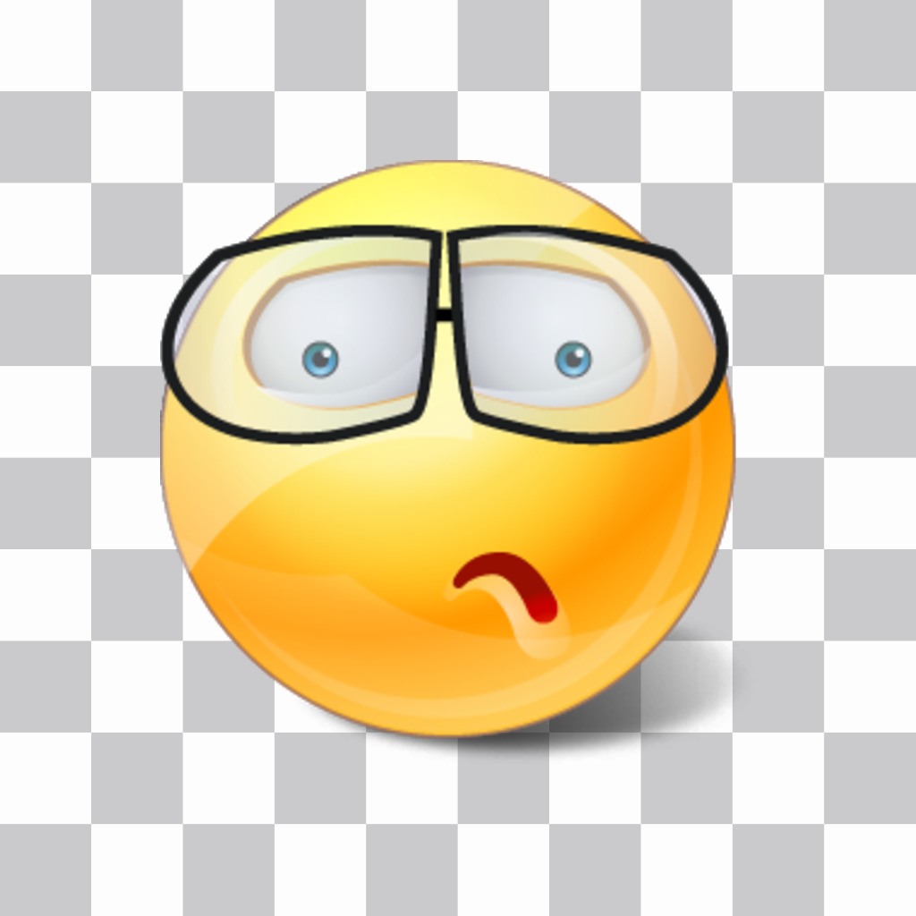 Sticker de un emoticono con gafas para poner en tus fotos. ..