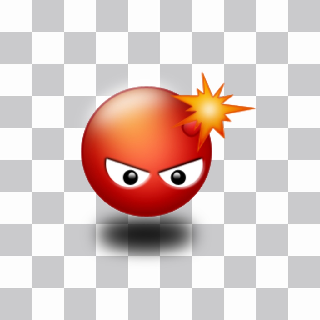 Emoticono de una bomba roja a punto de explotar ..