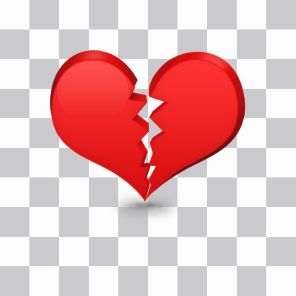 Sticker para poner en tus fotos de un corazón roto. ..