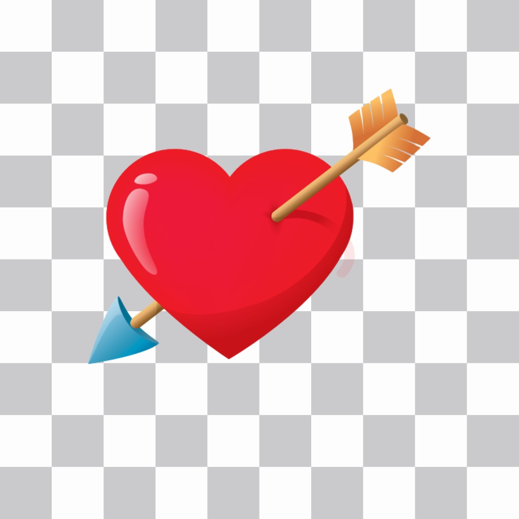 Sticker con un corazón con una flecha ideal para poner en una foto con tu..