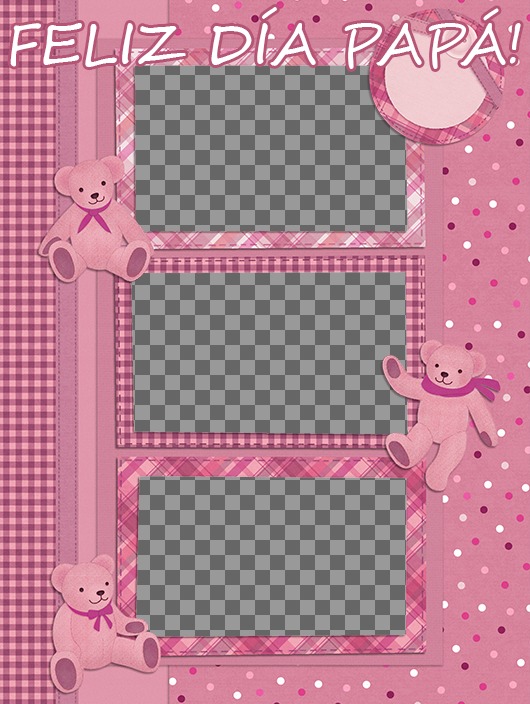 Marco para fotos en el que puedes poner 3 fotos para felicitar el día del padre. ..