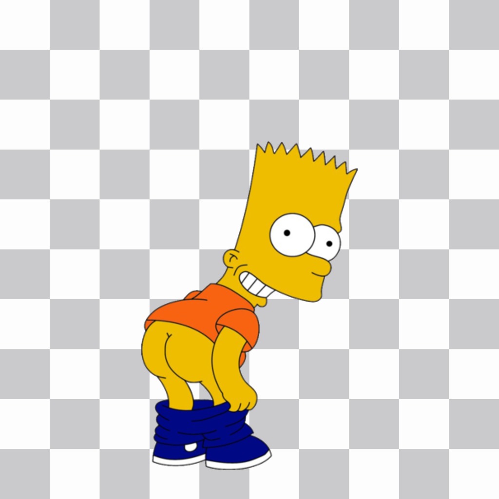 Fotomontaje para poner a Bart Simpson enseñando el culo como un sticker en tus..