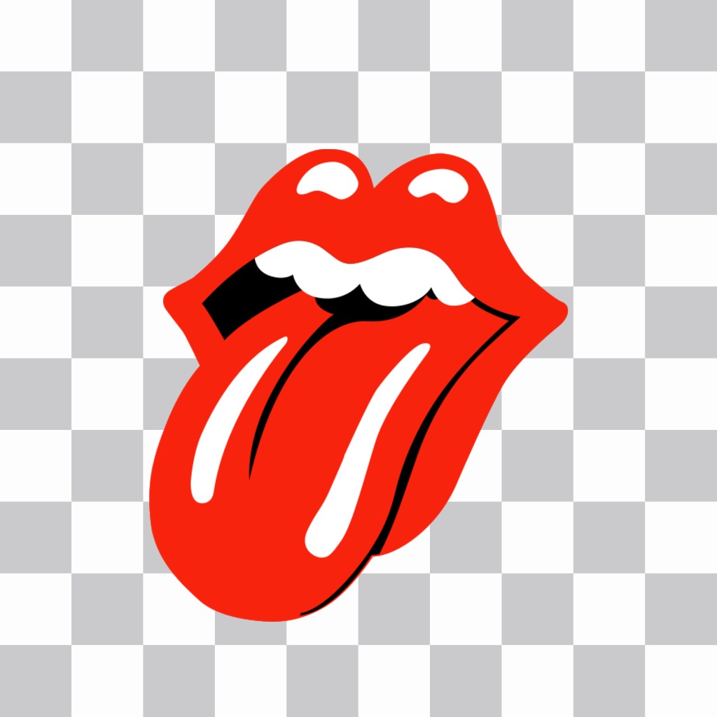 Fotomontaje de la lengua de los Rolling Stones que puedes poner en tus fotos como un sticker. ..