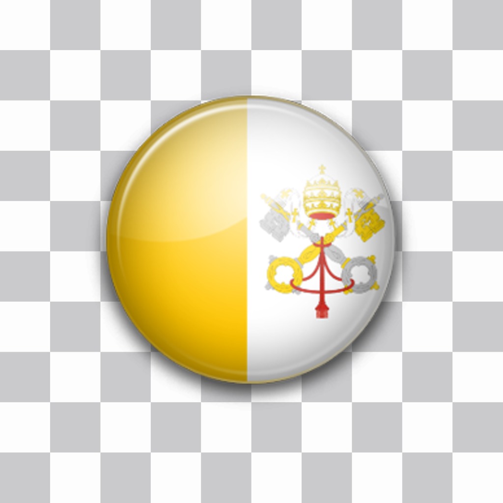 Sticker de la bandera de la ciudad del Vaticano en forma de chapa para poner en tus fotos de..