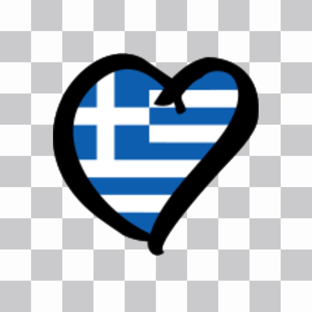 Bandera de Grecia en forma de corazón para poner en tus fotos de perfil como un..