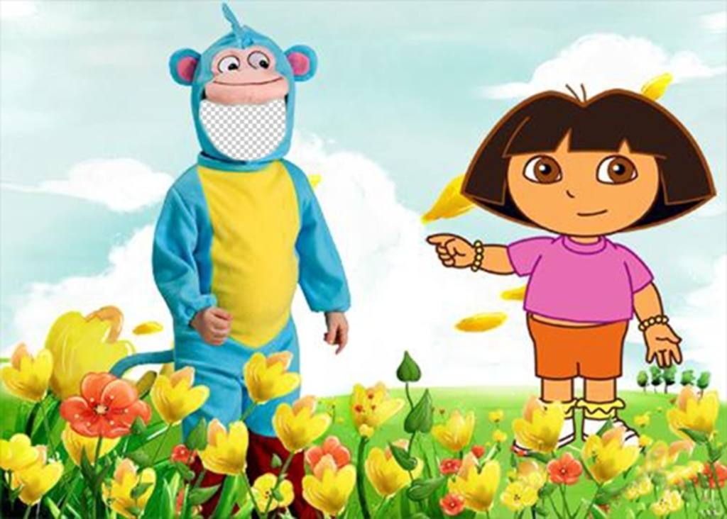 Fotomontaje de disfraz del monito de Dora la Exploradora para editar ..