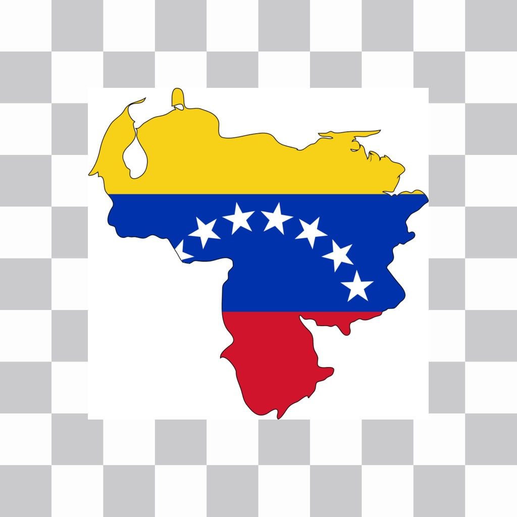 Pon la bandera con la forma del mapa de Venezuela en tus fotos de..