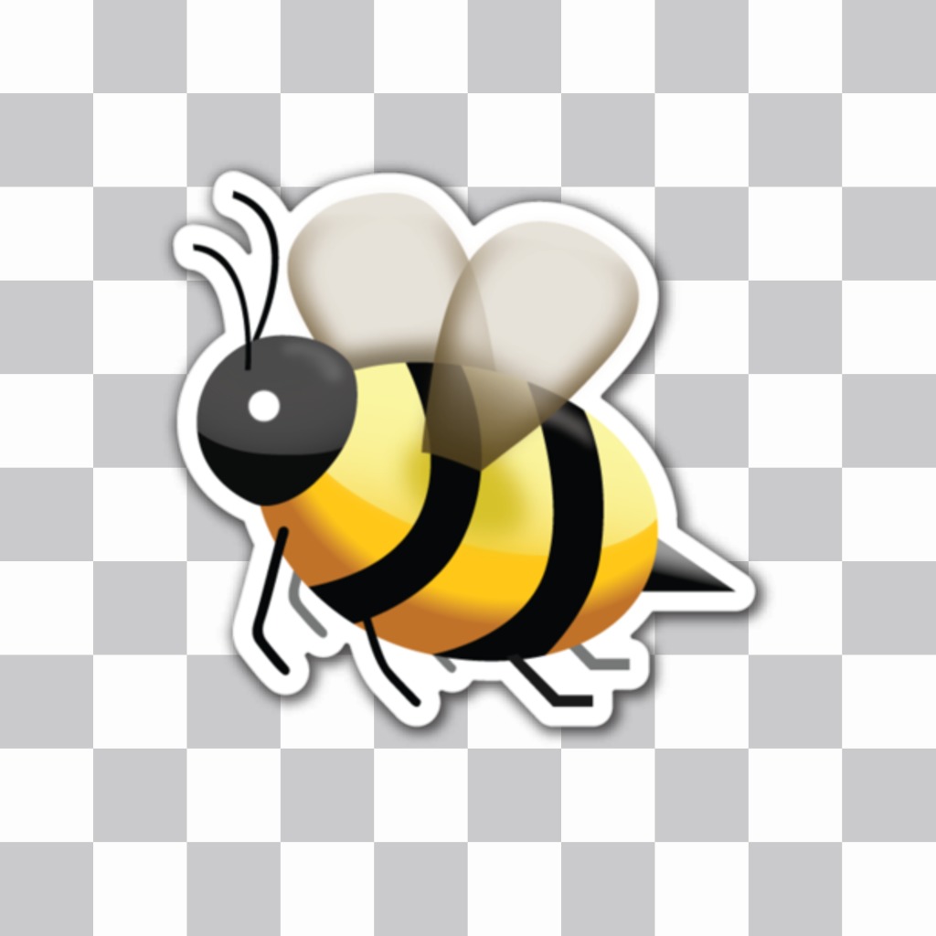 Emoji de una abeja con el aguijón como sticker online que puedes insertar en tus..